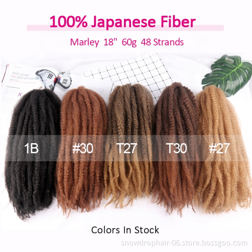 Cuban Twist Afro Kinky Marley Braiding Crochet Hair Crochet Synthetic Hair Extensions Afro Kinky Braid